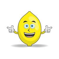 Lemon mascot character with smile expression. vector illustration