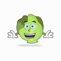 Cabbage mascot character with smile expression. vector illustration