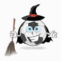 The Soccer Ball mascot character becomes a magician. vector illustration