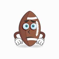 American Football mascot character with sad expression. vector illustration