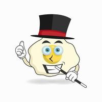 The Egg mascot character becomes a magician. vector illustration