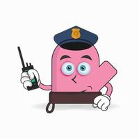 The gloves mascot character becomes a policeman. vector illustration