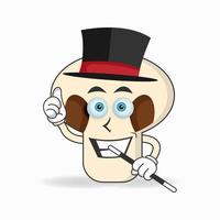 The mushrooms mascot character becomes a magician. vector illustration