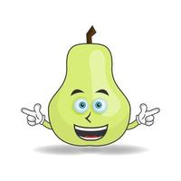 Personaje de mascota guayaba con expresión de sonrisa. ilustración vectorial vector