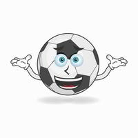 Soccer Ball mascot character with a confused expression. vector illustration