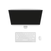 Computer monitor, keyboard, mouse. Vector illustration