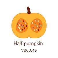 half pumpkin vector