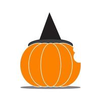 Illustration vector of Halloween pumpkin with black hat