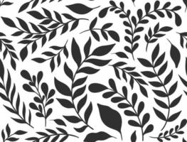 Seamless pattern silhouette plant branch.Ornament design abstract botanical element background. vector