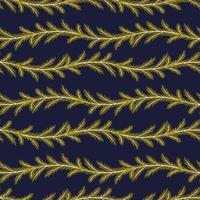 Seamless pattern branch leaves.Nature background horizontal strip plant. vector