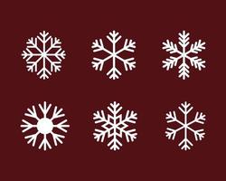 conjunto de iconos de vector de copo de nieve