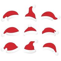 set of Santa Clause hats vector