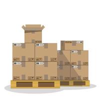 cargo illustration in flat style vector