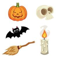 conjunto de ilustraciones de halloween vector