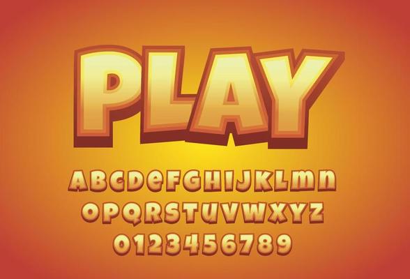 Text effect with modern 3d design, gradient font complete set alphabet