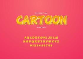 Playful cartoon style custom font design, set of letters and numbers vector