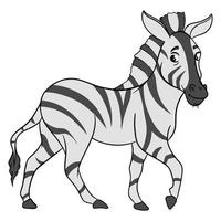 Animal character funny zebra in cartoon style. Children's illustration. vector