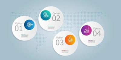 horizontal circle infographic presentation vector