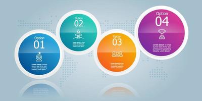 horizontal circle infographic presentation element vector