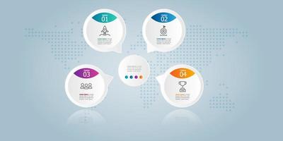 horizontal circle infographic presentation element vector