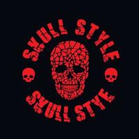 aggressive emblem with skull,grunge vintage design t shirts vector