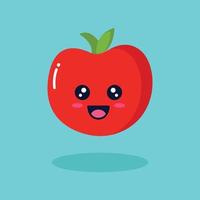 cute apple character illustration vector