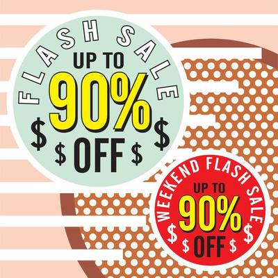 Flash sale discount banner template promotion vector editable