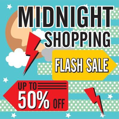 Flash sale discount banner template promotion vector editable