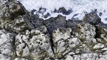 rocas y olas salvajes del mar video