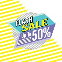 Flash sale discount banner template promotion vector editable