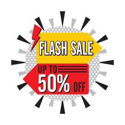 Flash sale discount banner template promotion vector editable