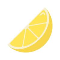 Ripe Lemon Slice. Flat Style. Piece of lemon fruit icon for logo, menu, stickers, prints, food package design vector