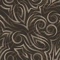 Vector beige seamless pattern drawn with a pen or liner for decoration on a brown background.Smooth uneven lines in the form of spirals of corners and loops