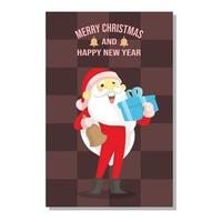 Cute christmas and new year santa claus character banners vector