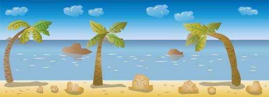 2D Beach Game Background vector