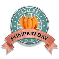 National Pumpkin Day Sign vector