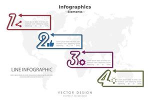 Plantilla de infografías de negocios con elemento de diseño de líneas numéricas vector