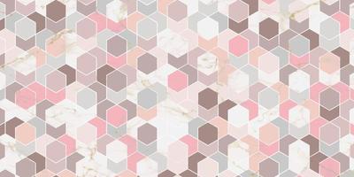 Geometric pattern pink background with marble texture vector