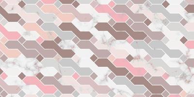 Geometric pattern pink background with marble texture vector