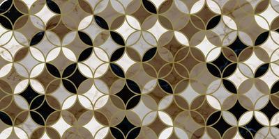 Geometric pattern circle with gold lines and marble texture vector