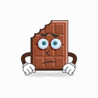 Chocolate mascot character with sad expression. vector illustration