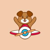 Cute dog cartoon character vector illustration.