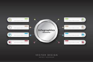 Plantilla de infografía con elemento de diseño de botón de volumen digital vector