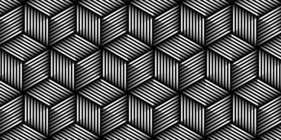 Geometric pattern cube shape monochrome background vector