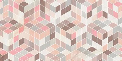 Geometric pattern cube shape pink background vector