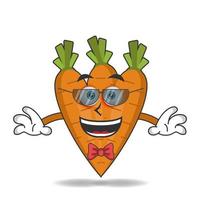 The Carrot mascot character becomes a businessman. vector illustration