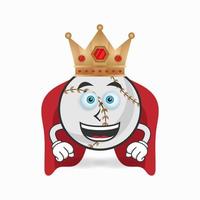 The Baseball mascot character becomes a king. vector illustration