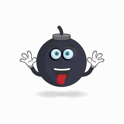 Boom mascot character with laughing expression and sticking tongue. vector illustration