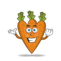 Carrot mascot character with smile expression. vector illustration