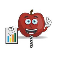 Apple mascot character presentation. vector illustration